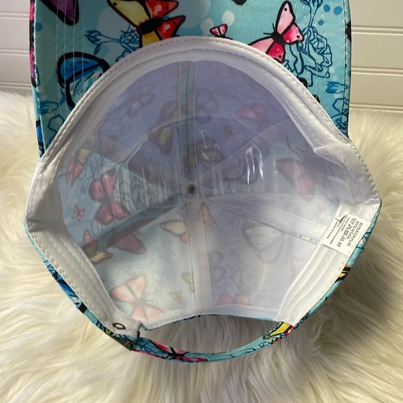 Butterfly 🦋 Turquoise with Multicolored Butterflies Baseball Cap - Picture 10 of 12